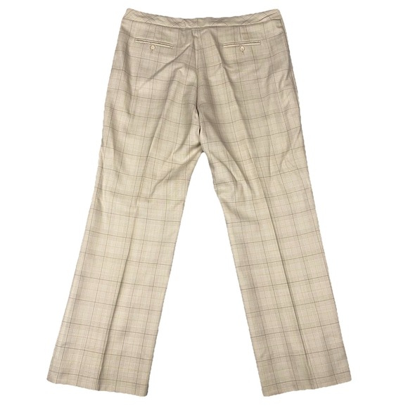 Pendleton Beige Plaid Wool Dress Pants Women 14 Vintage Lined Bootcut - Picture 3 of 9